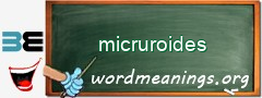 WordMeaning blackboard for micruroides